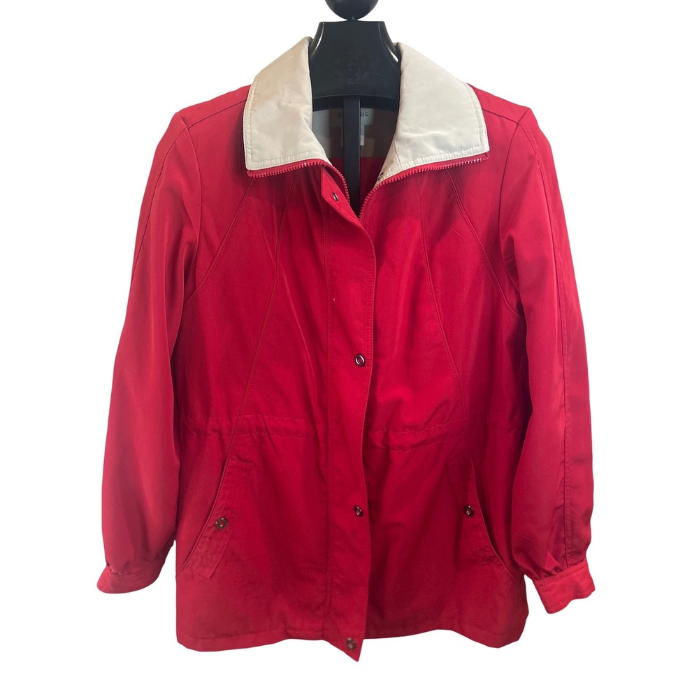 Vintage St.‎ Johns Bay Womens Red Lightweight Utility Jacket Size Large
